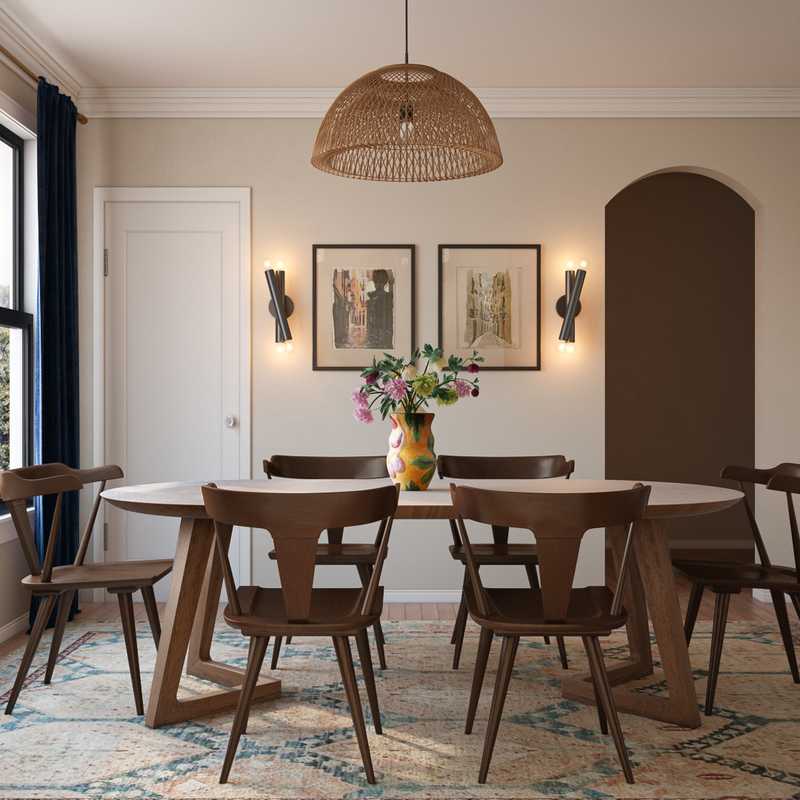 Modern, Global, Midcentury Modern Dining Room Design by Havenly Interior Designer Carla