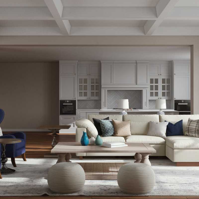 Contemporary, Classic, Coastal Living Room Design by Havenly Interior Designer Rebecca