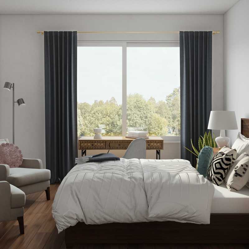 Bohemian, Midcentury Modern Bedroom Design by Havenly Interior Designer Brianna