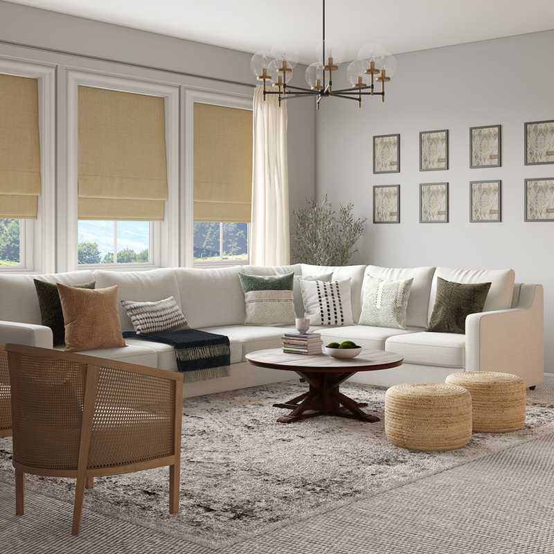 Modern, Farmhouse Living Room Design by Havenly Interior Designer Jennifer