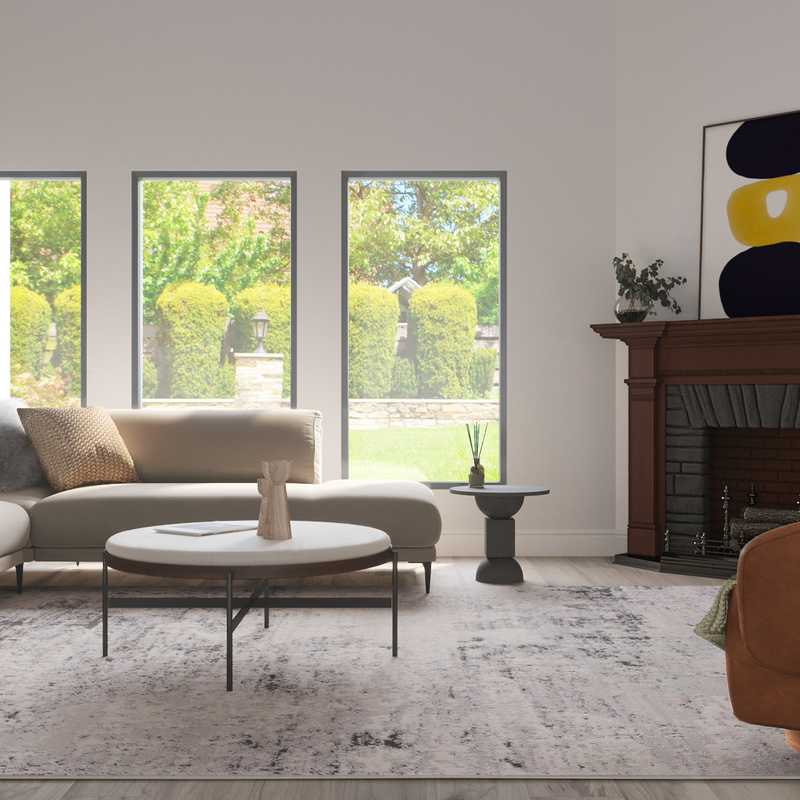 Modern, Midcentury Modern Living Room Design by Havenly Interior Designer Shaun