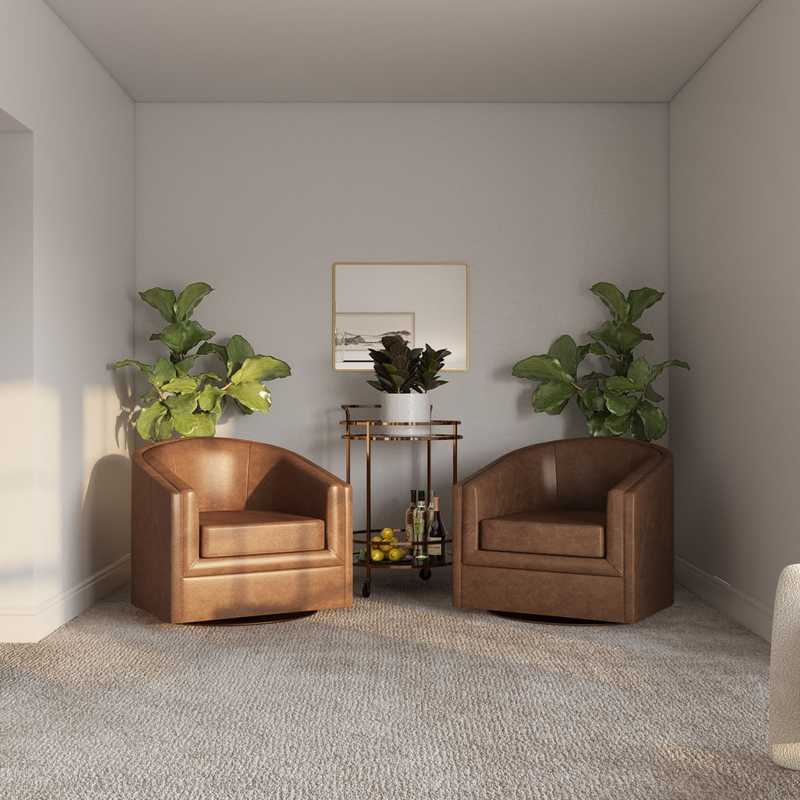 Bohemian, Midcentury Modern Living Room Design by Havenly Interior Designer Sawyer