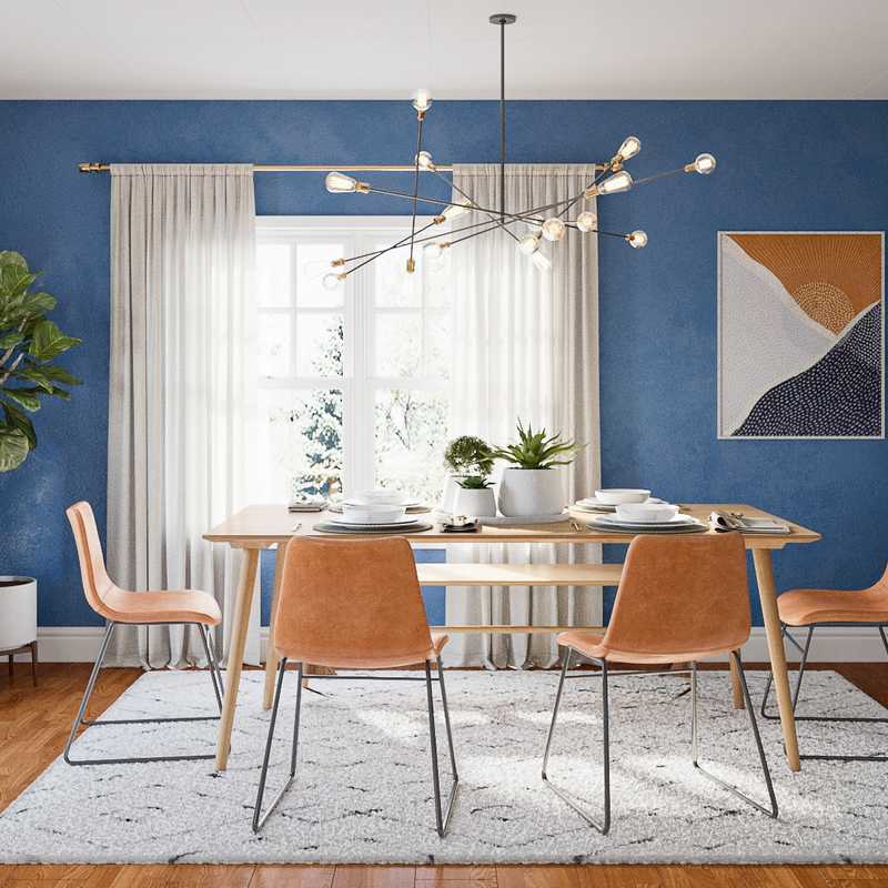 Bohemian, Midcentury Modern, Scandinavian Dining Room Design by Havenly Interior Designer Jen