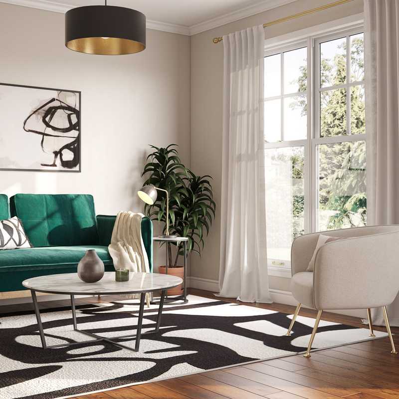 Contemporary, Modern, Glam, Industrial Living Room Design by Havenly Interior Designer Toussaint