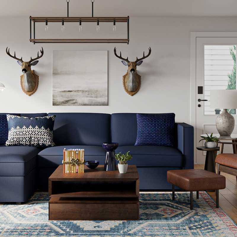 Bohemian, Midcentury Modern Living Room Design by Havenly Interior Designer Natasha