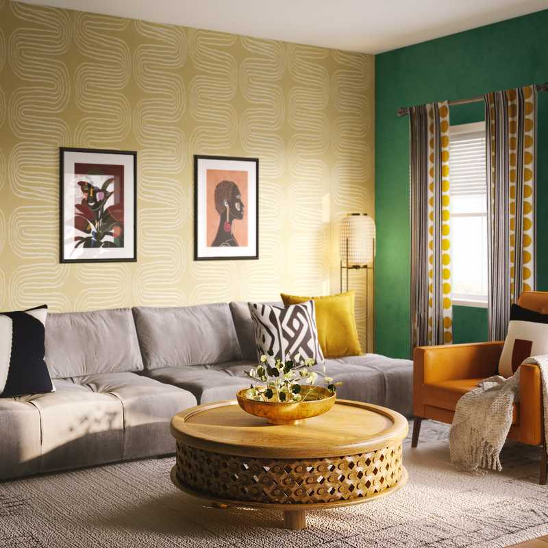Eclectic, Midcentury Modern Living Room Design by Havenly Interior Designer Freddi