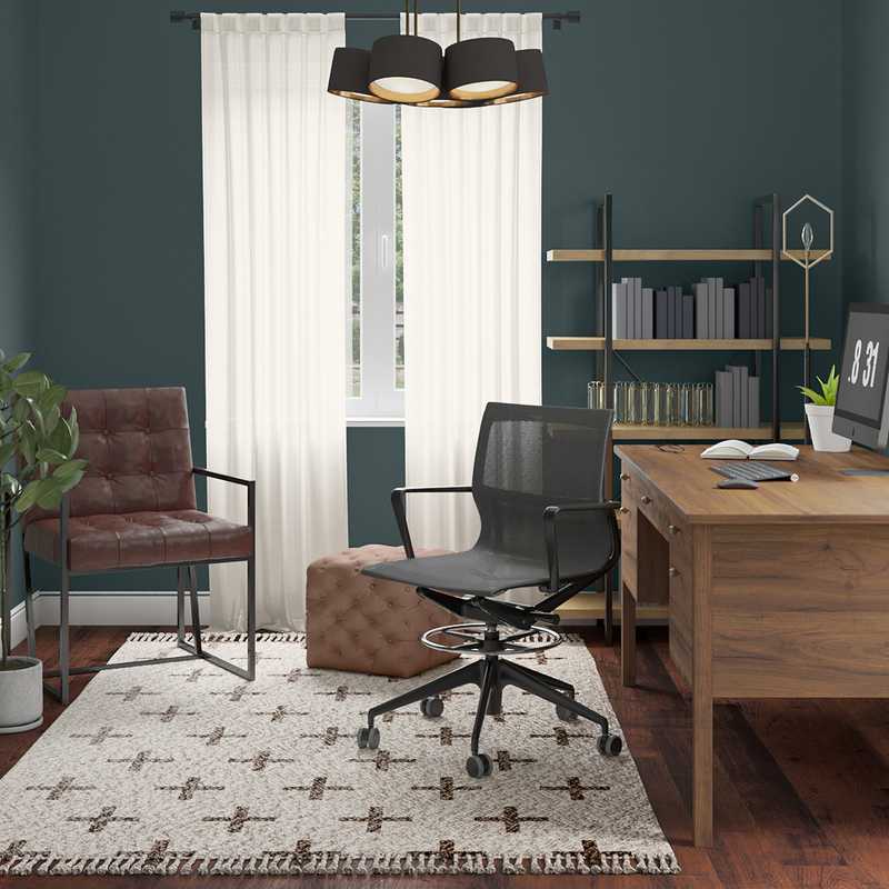 Contemporary, Transitional, Midcentury Modern Office Design by Havenly Interior Designer Carolina