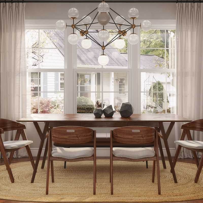Modern, Midcentury Modern Dining Room Design by Havenly Interior Designer Alyssa