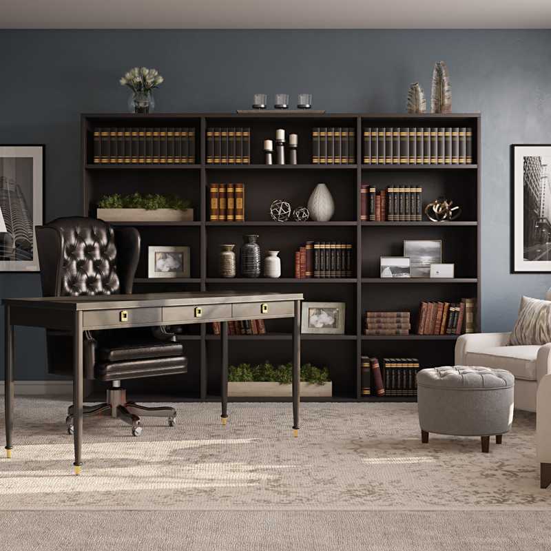 Traditional, Farmhouse Office Design by Havenly Interior Designer Samantha