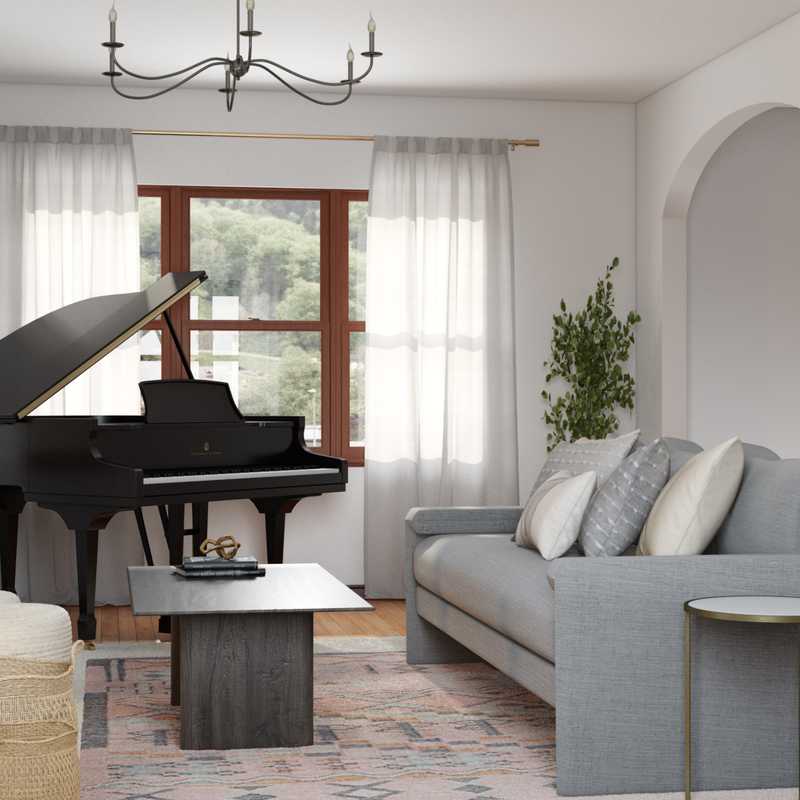 Eclectic, Bohemian, Scandinavian Living Room Design by Havenly Interior Designer Maria