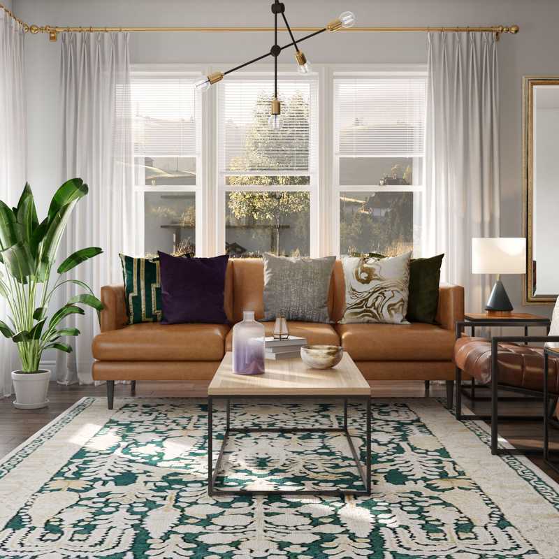 Midcentury Modern Living Room Design by Havenly Interior Designer Lena