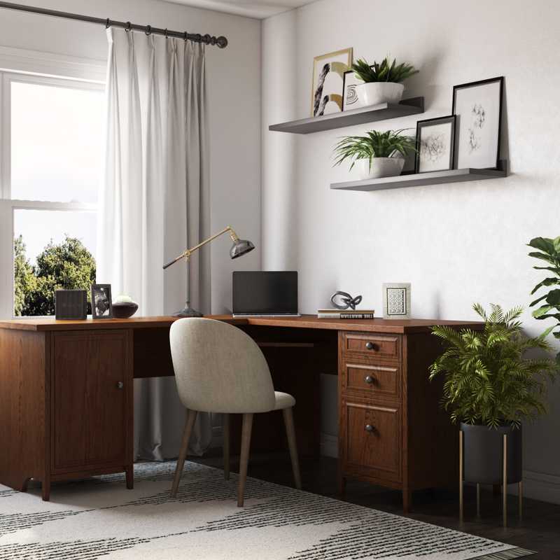 Modern, Rustic, Scandinavian Office Design by Havenly Interior Designer Briana