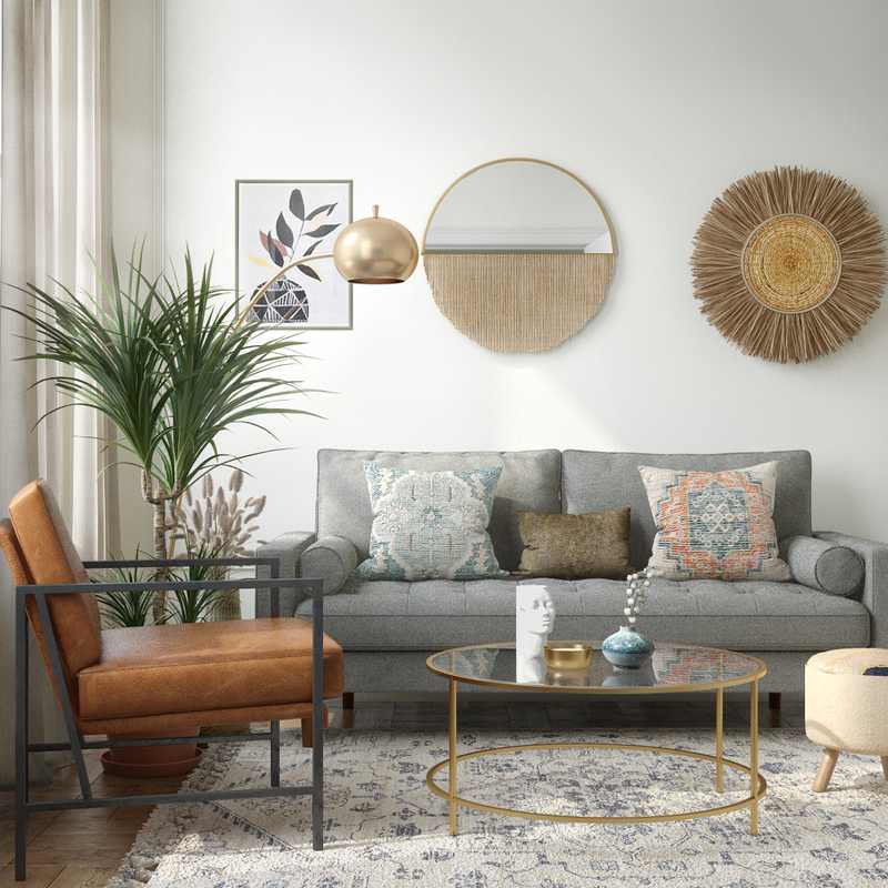 Bohemian Living Room Design by Havenly Interior Designer Priscila