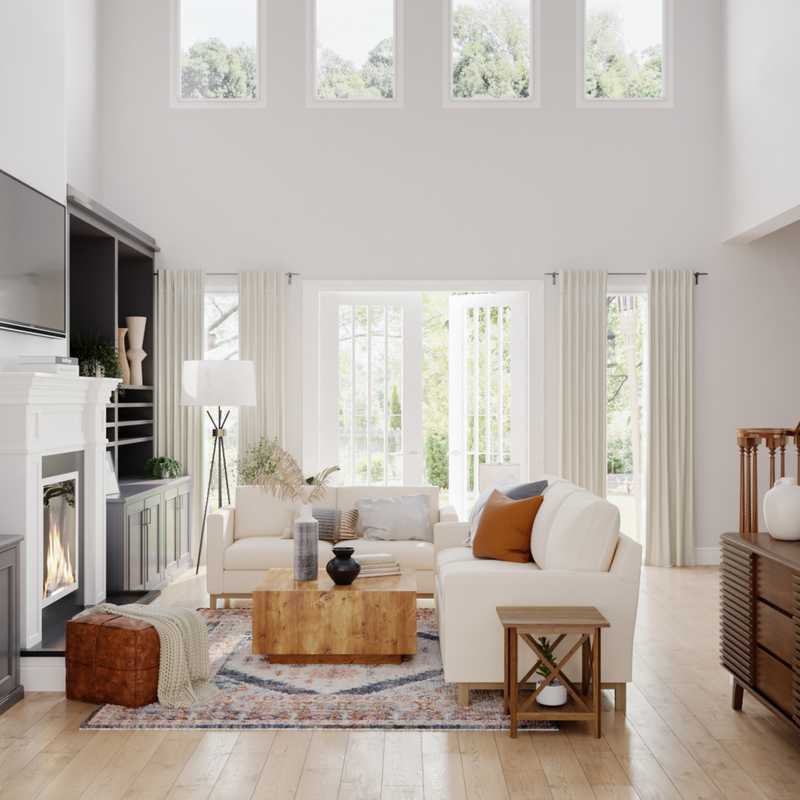 Classic, Bohemian Living Room Design by Havenly Interior Designer Emily