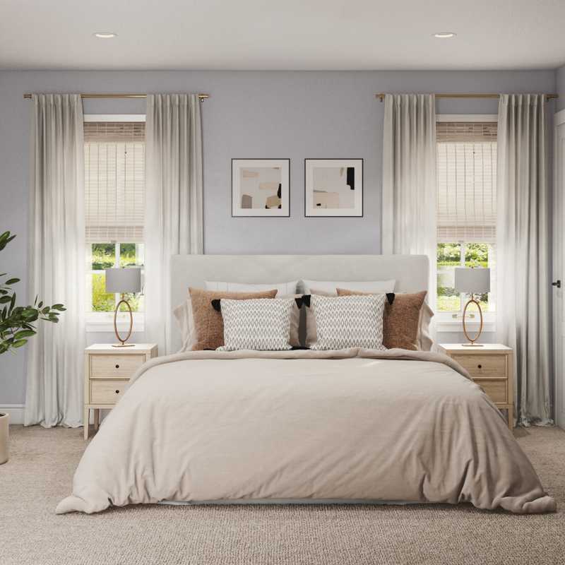 Bohemian, Midcentury Modern Bedroom Design by Havenly Interior Designer Courtney