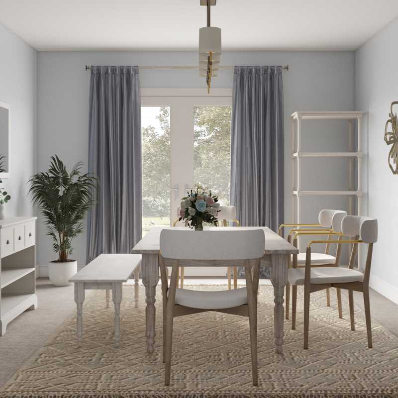 Coastal, Farmhouse Dining Room Design by Havenly Interior Designer Amira