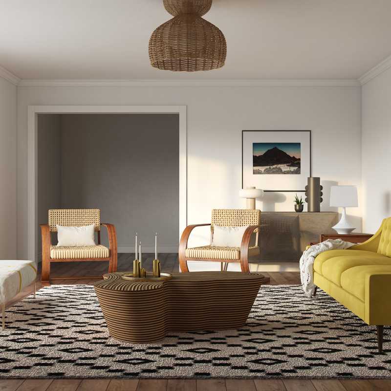 Eclectic, Bohemian, Midcentury Modern Living Room Design by Havenly Interior Designer Paige