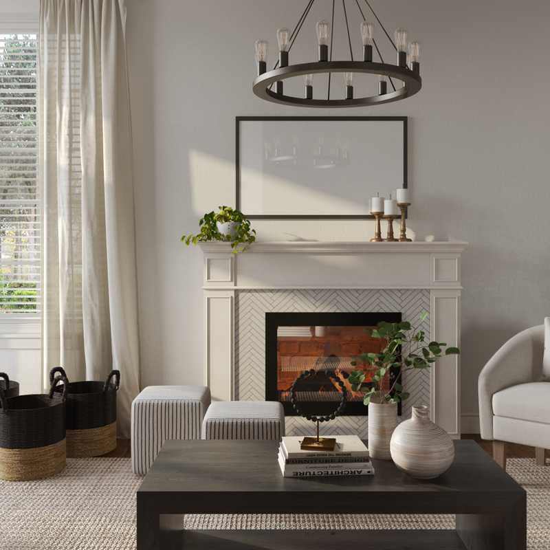 Coastal, Farmhouse Living Room Design by Havenly Interior Designer Maria