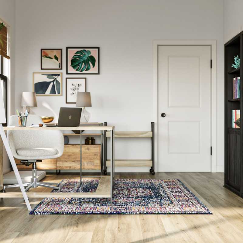 Coastal, Farmhouse Office Design by Havenly Interior Designer Gabrielle