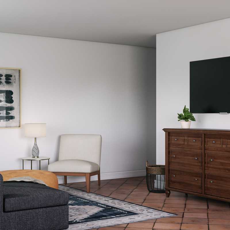 Bohemian, Global, Midcentury Modern Living Room Design by Havenly Interior Designer Jennifer