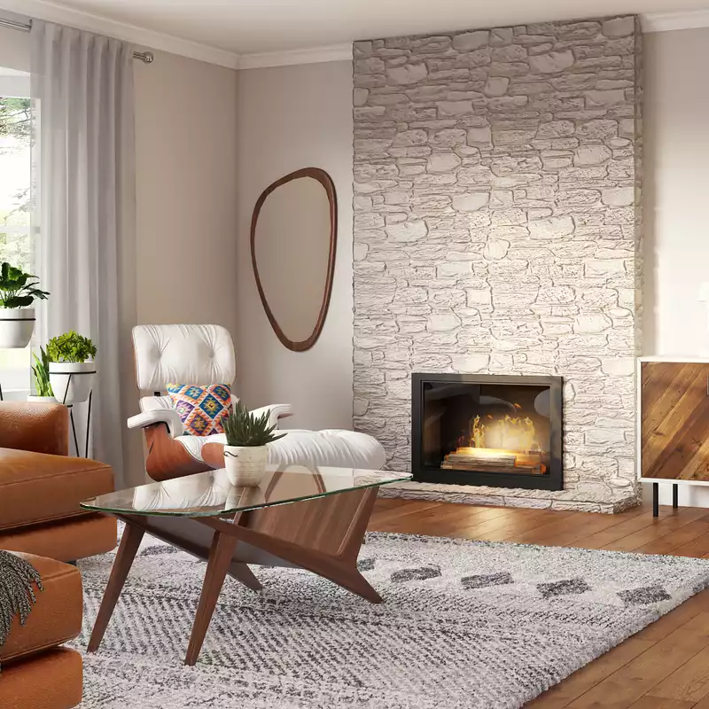 Eclectic, Industrial, Midcentury Modern Living Room Design by Havenly Interior Designer Francesca