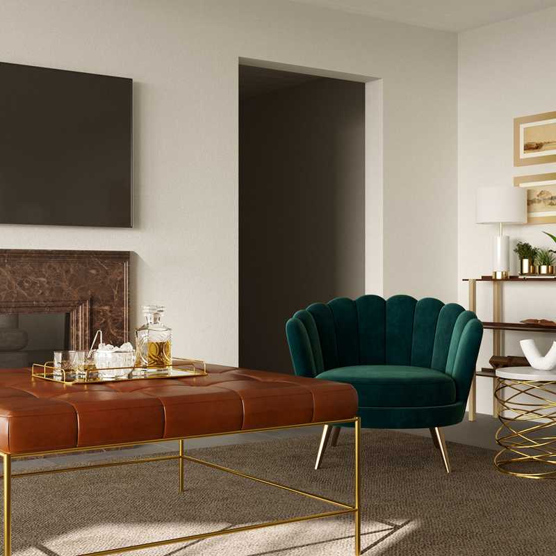 Contemporary, Modern, Classic, Eclectic, Glam, Industrial, Traditional, Transitional, Library, Midcentury Modern, Scandinavian Living Room Design by Havenly Interior Designer Marina