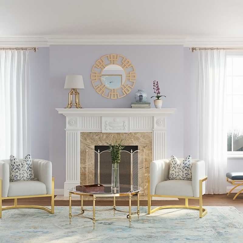 Classic, Glam, Preppy Living Room Design by Havenly Interior Designer Abi