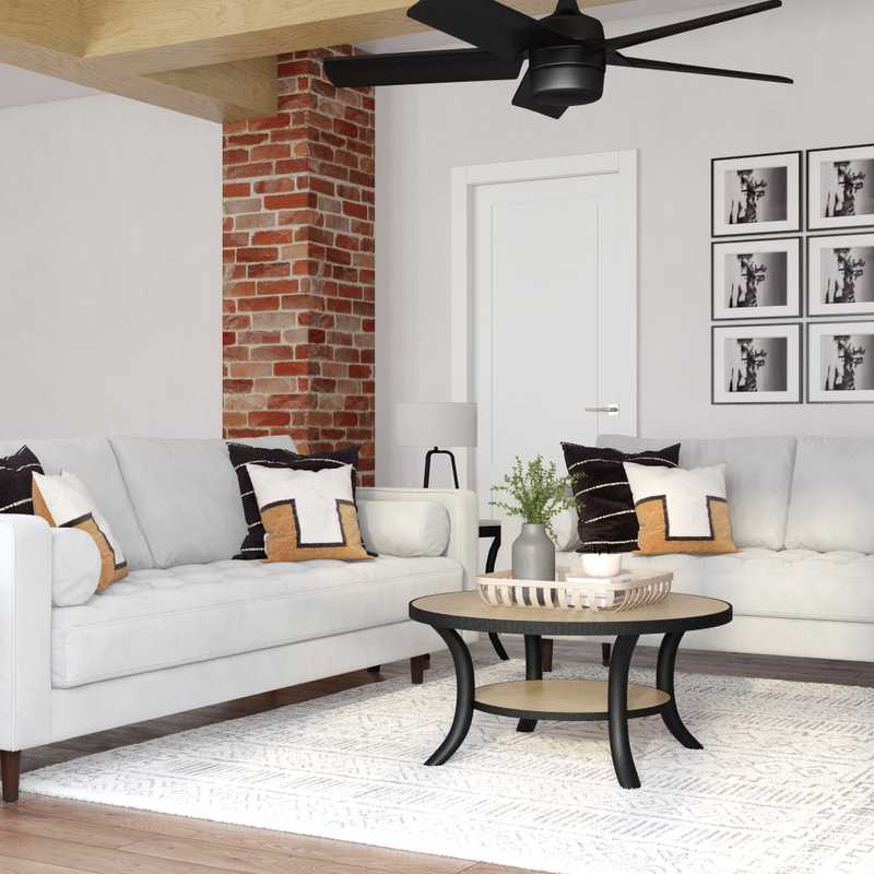Industrial, Farmhouse, Rustic Living Room Design by Havenly Interior Designer Briana