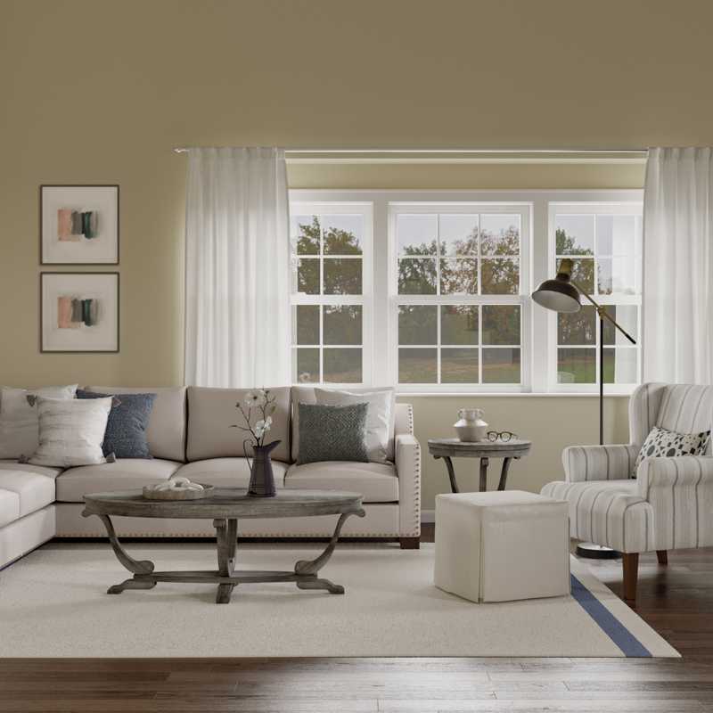 Contemporary, Coastal, Traditional, Farmhouse Living Room Design by Havenly Interior Designer Laura