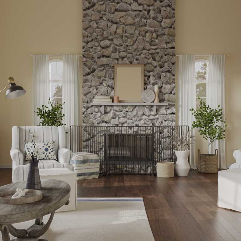 Contemporary, Coastal, Traditional, Farmhouse Living Room Design by Havenly Interior Designer Laura