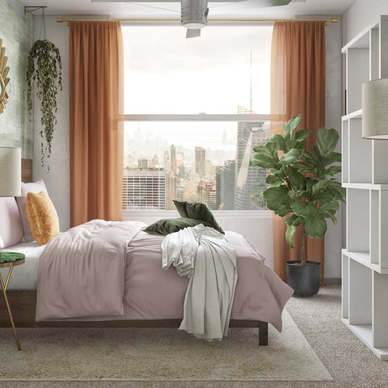 Eclectic, Bohemian, Midcentury Modern Bedroom Design by Havenly Interior Designer Amira