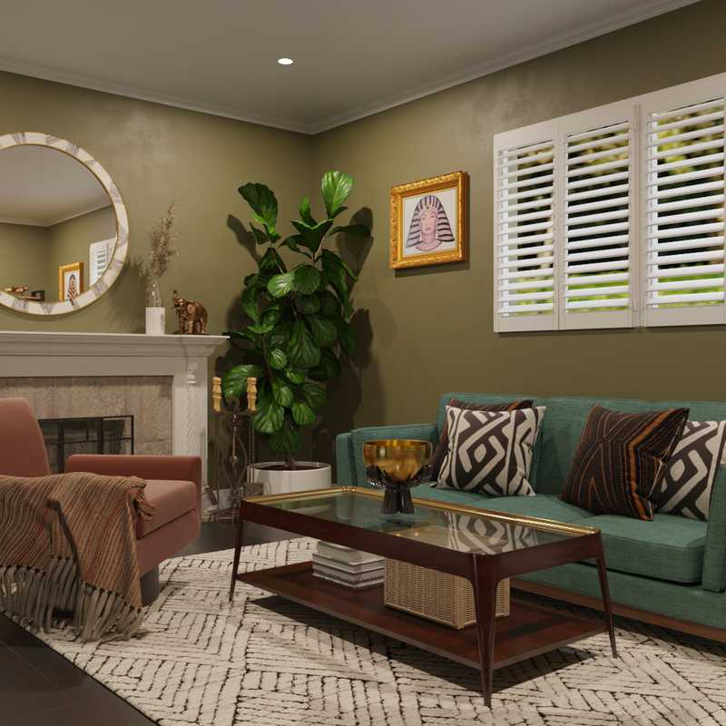 Eclectic, Bohemian, Global Living Room Design by Havenly Interior Designer Freddi