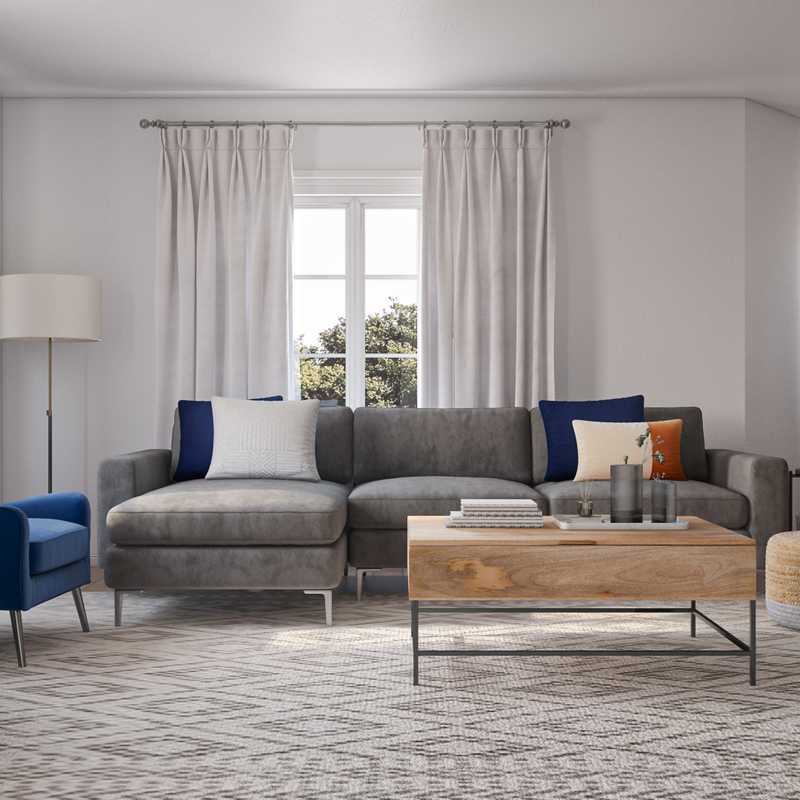 Midcentury Modern, Scandinavian Living Room Design by Havenly Interior Designer Stephanie