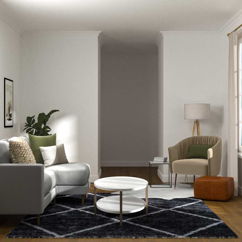 Bohemian, Midcentury Modern Living Room Design by Havenly Interior Designer Tessa