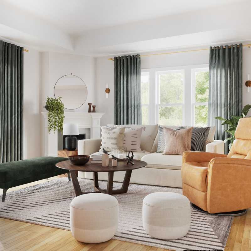 Midcentury Modern, Scandinavian Living Room Design by Havenly Interior Designer Maria