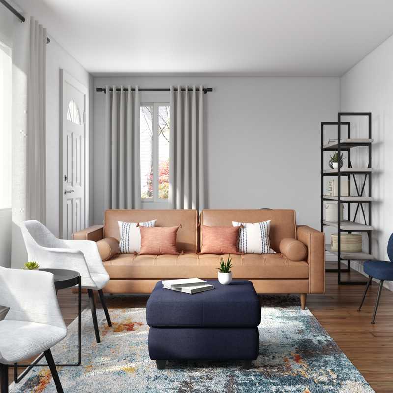 Bohemian, Midcentury Modern, Scandinavian Living Room Design by Havenly Interior Designer Kaitlyn