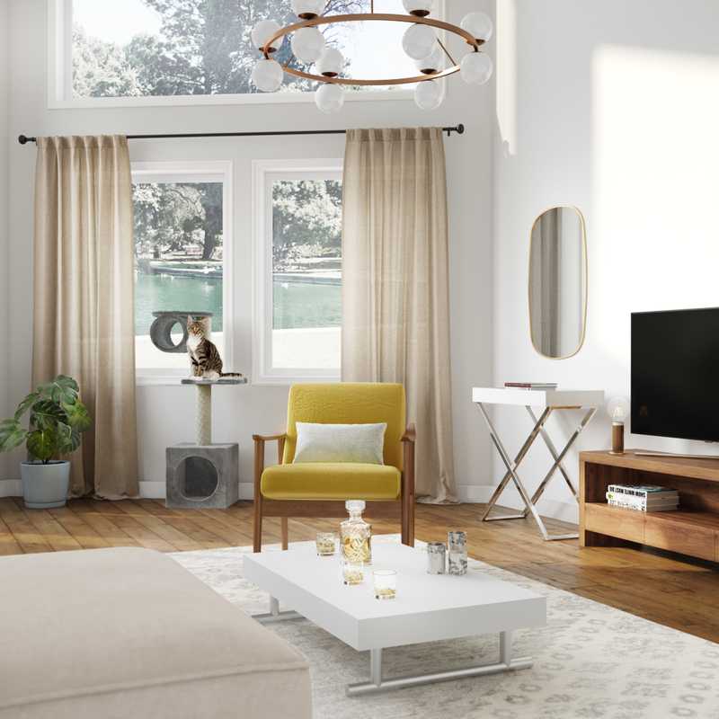 Bohemian, Midcentury Modern Living Room Design by Havenly Interior Designer Ariadna