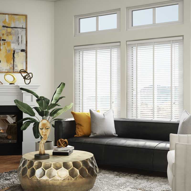 Modern, Glam, Minimal Living Room Design by Havenly Interior Designer Katrina