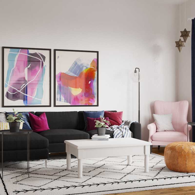 Eclectic, Global Living Room Design by Havenly Interior Designer Lena