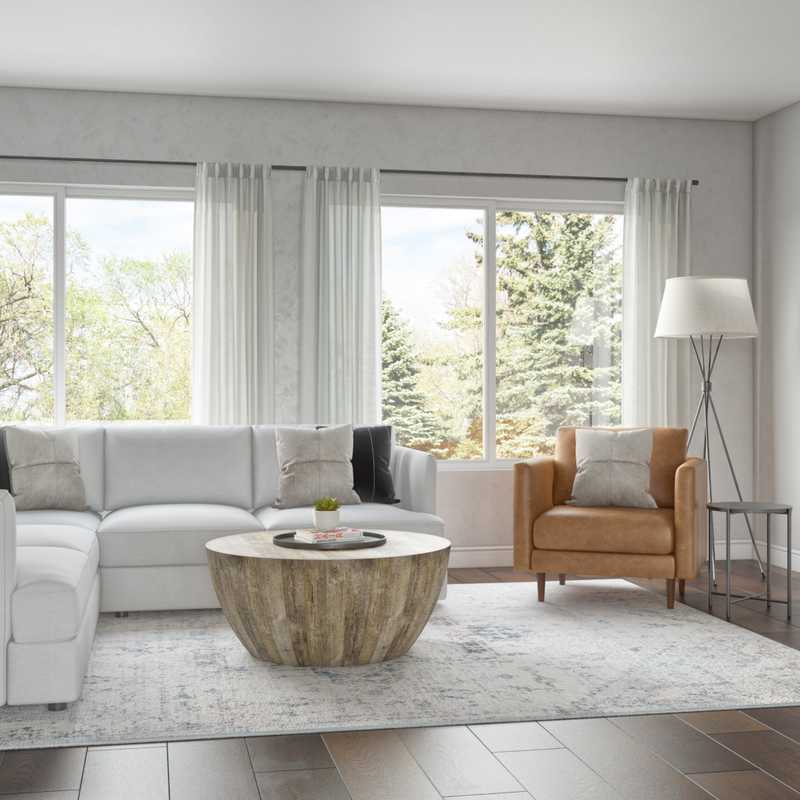 Contemporary, Traditional, Farmhouse Living Room Design by Havenly Interior Designer Jacqueline