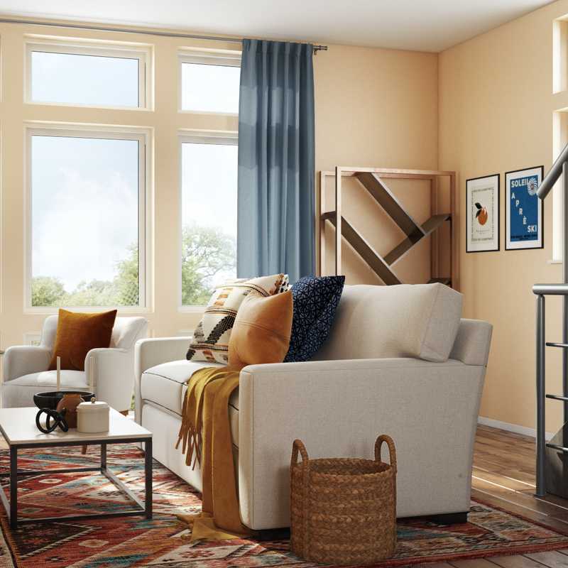 Modern, Bohemian Living Room Design by Havenly Interior Designer Claire