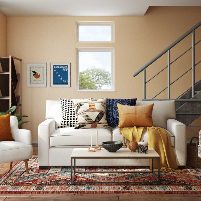 Modern, Bohemian Living Room Design by Havenly Interior Designer Claire