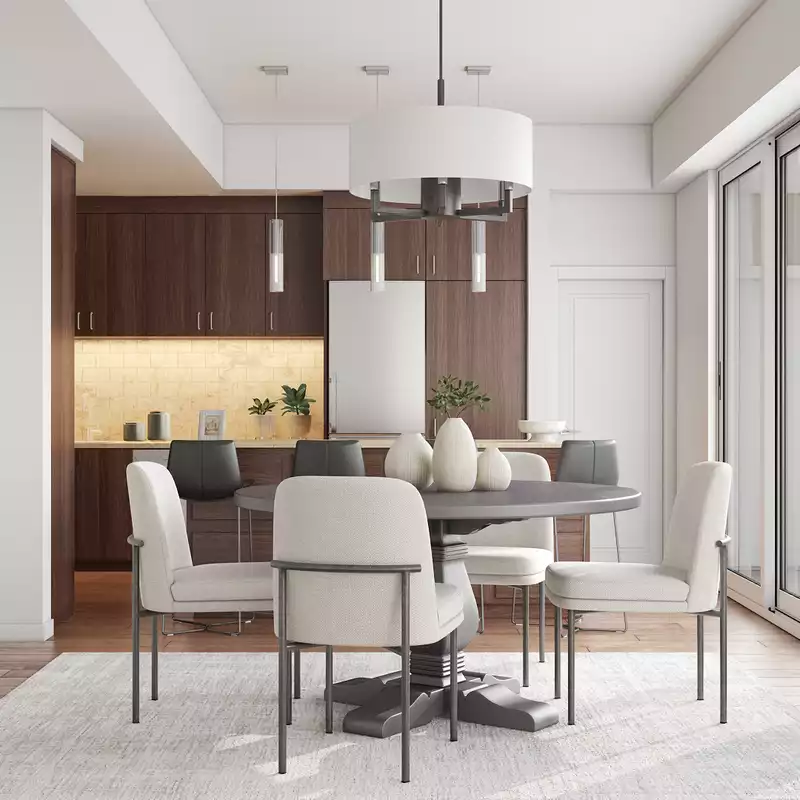 Modern, Bohemian, Midcentury Modern Dining Room Design by Havenly Interior Designer Jennifer