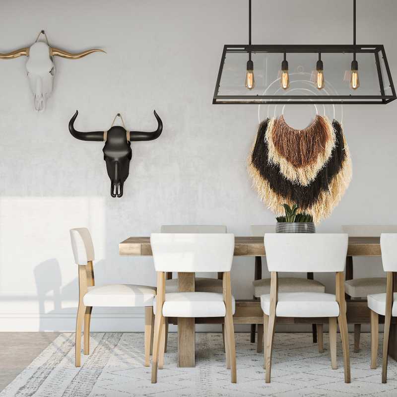 Bohemian, Southwest Inspired Dining Room Design by Havenly Interior Designer Veridiana