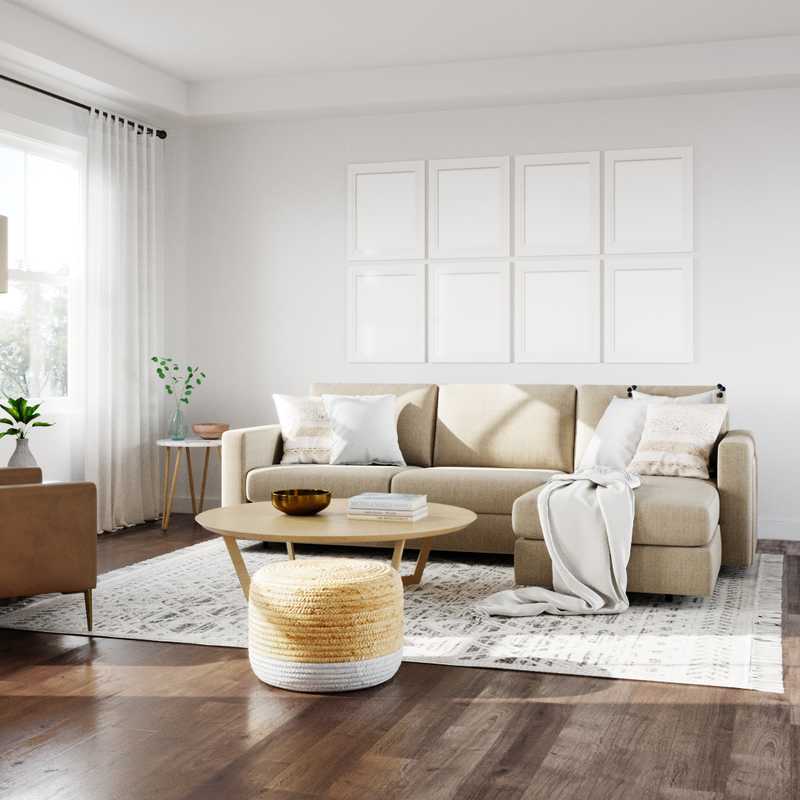 Modern, Coastal, Transitional Living Room Design by Havenly Interior Designer Amanda