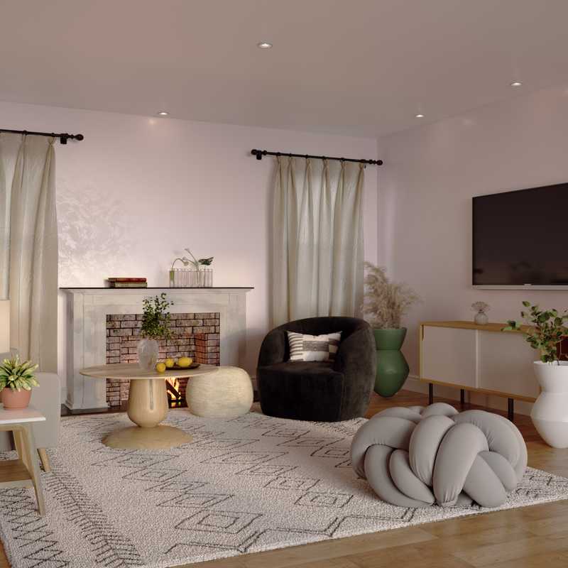 Bohemian, Midcentury Modern Living Room Design by Havenly Interior Designer Isabella