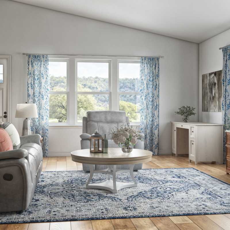 Farmhouse Living Room Design by Havenly Interior Designer Amanda