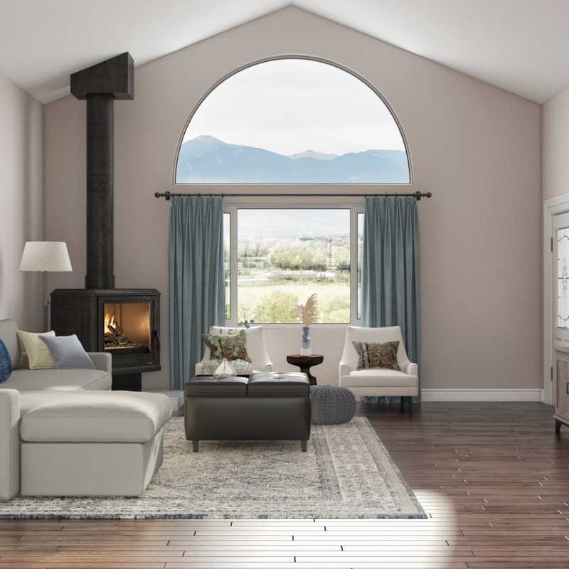 Contemporary, Farmhouse, Transitional Living Room Design by Havenly Interior Designer Sarah