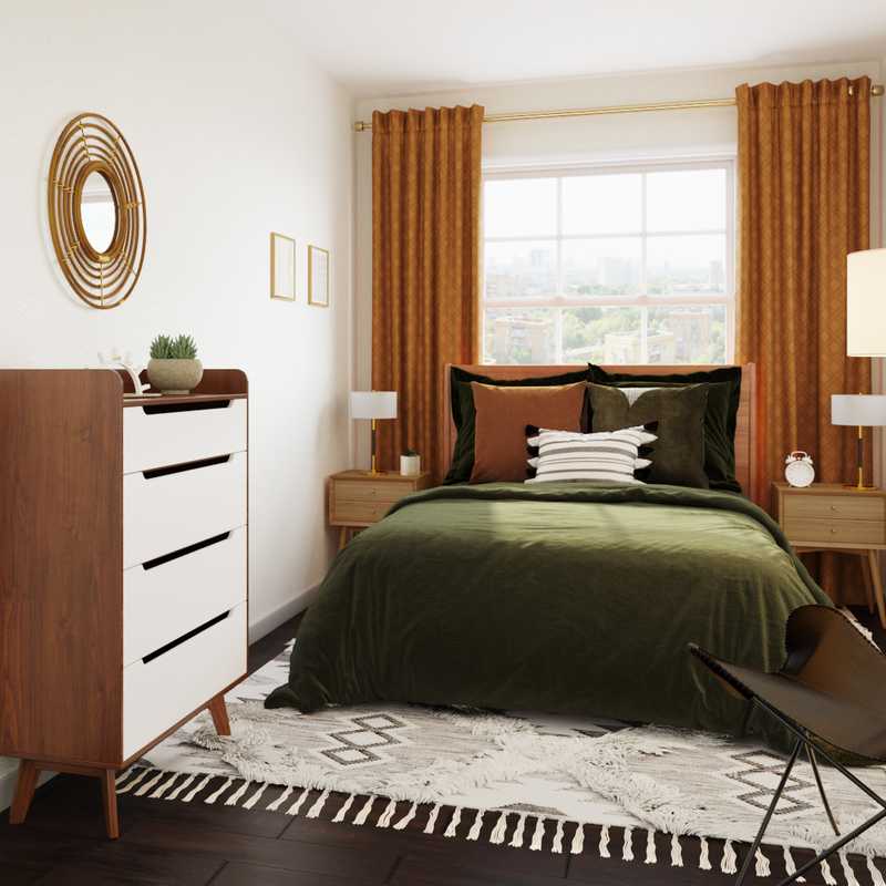 Bohemian, Midcentury Modern Bedroom Design by Havenly Interior Designer Claire