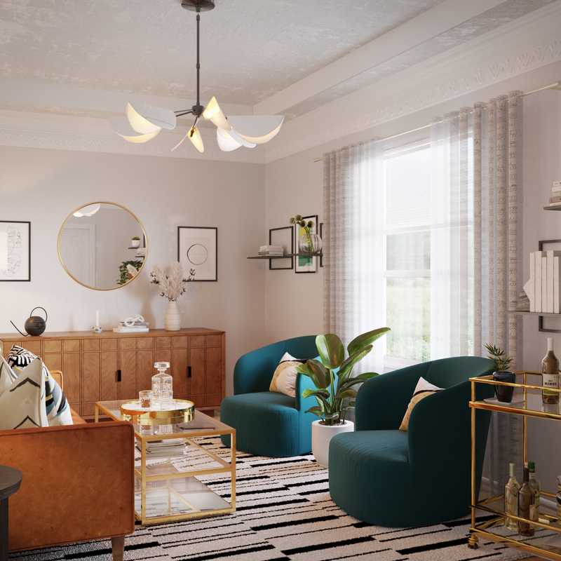 Contemporary, Modern, Midcentury Modern Living Room Design by Havenly Interior Designer Sheyna